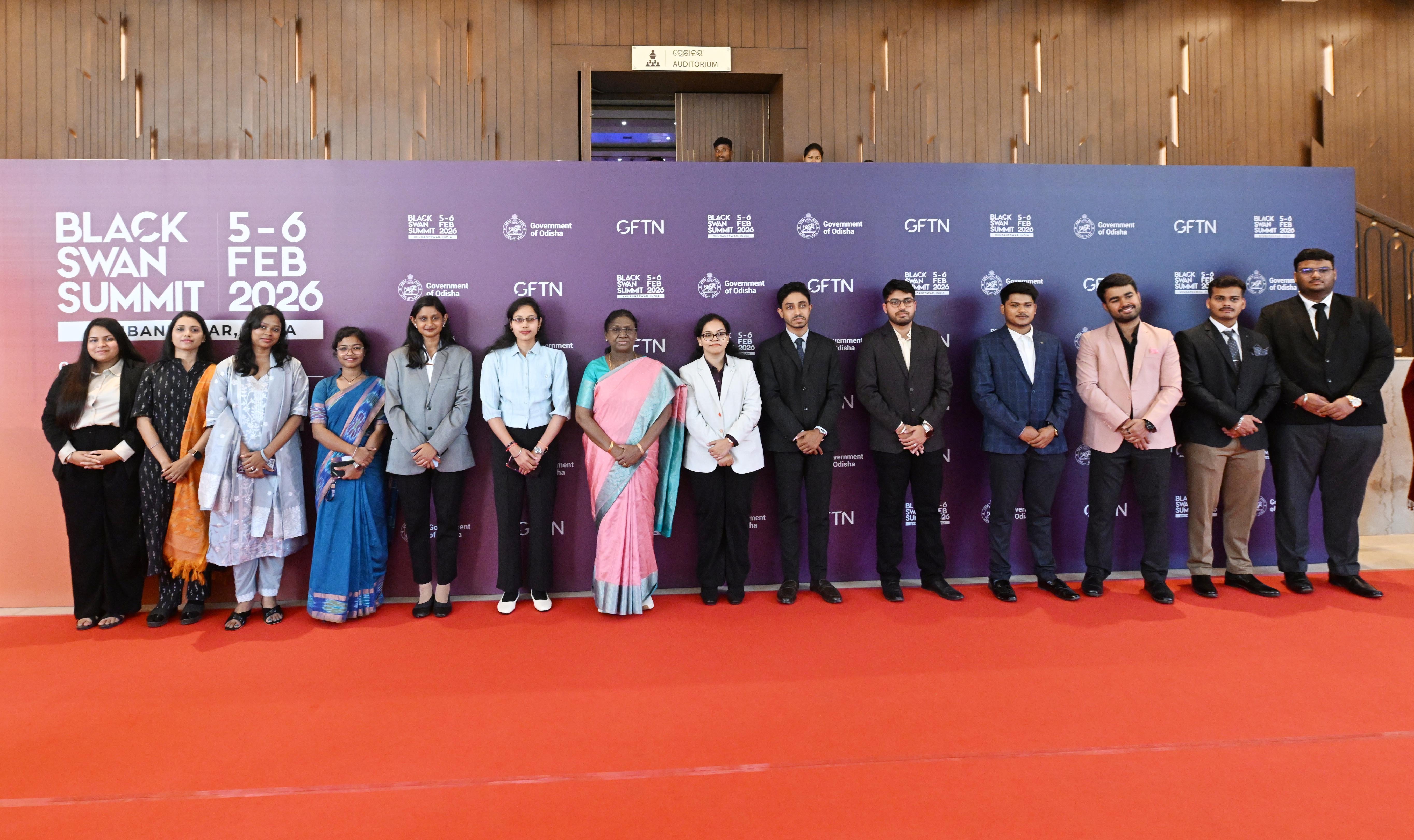 President with students